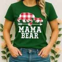 Buffalo Plaid Mama Bear Women's T-Shirt thumb 2