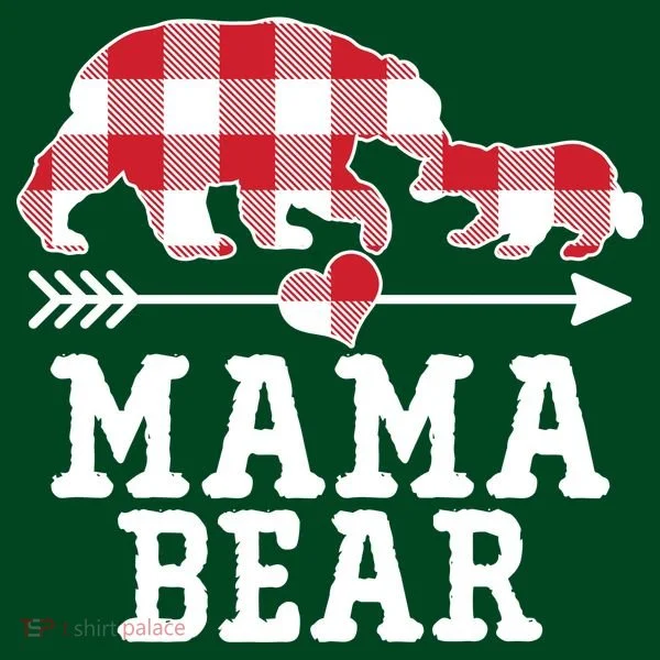Buffalo Plaid Mama Bear Kids Sweatshirt