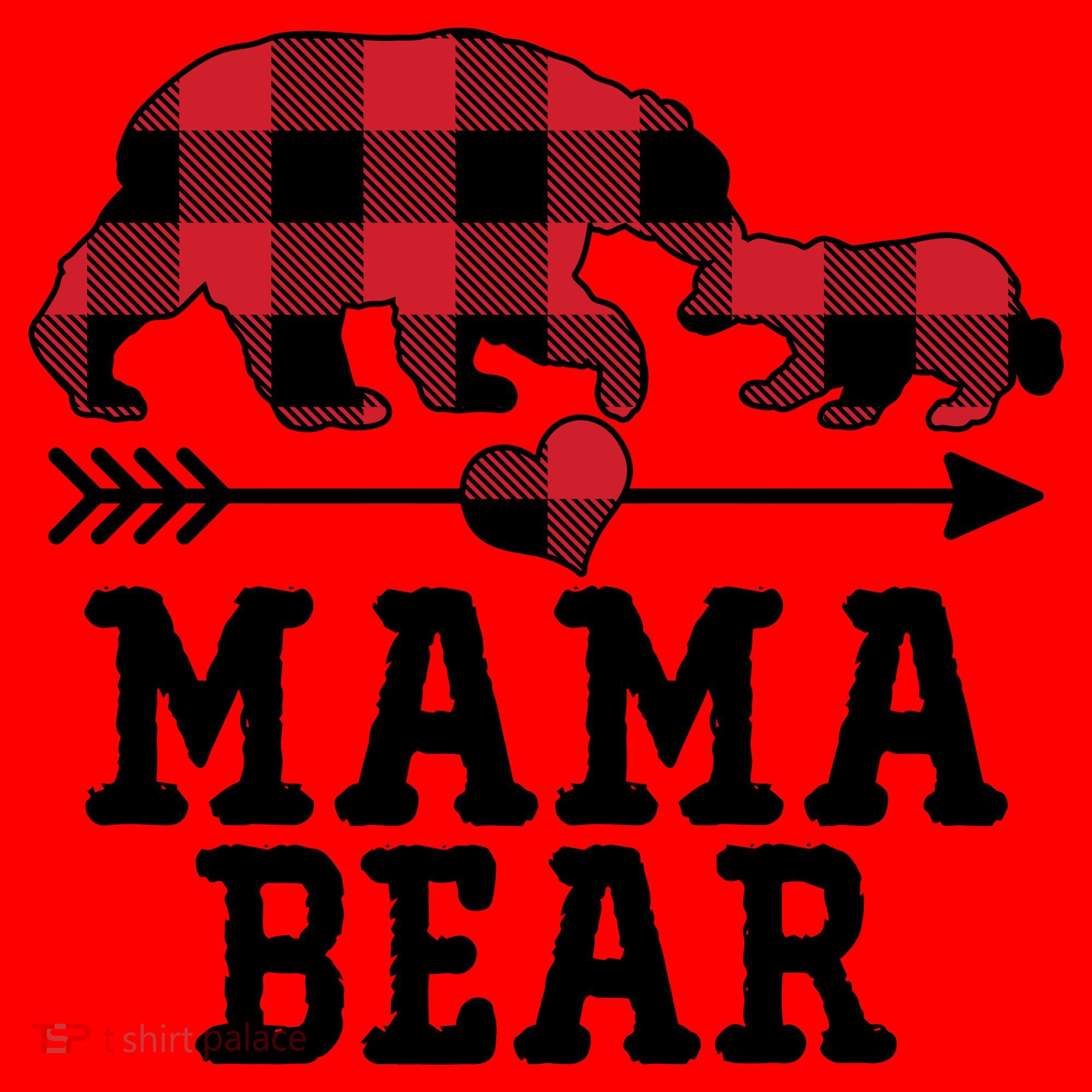 Buffalo Plaid Mama Bear Santa Hat