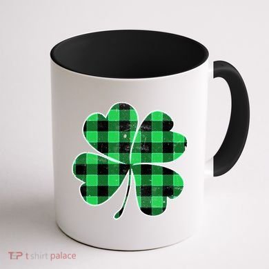 Buffalo Plaid Vintage Clover Coffee Mug back