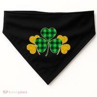 Buffalo Shamrock Plaid Irish Clovers USA-Made Doggie Bandana thumb 0