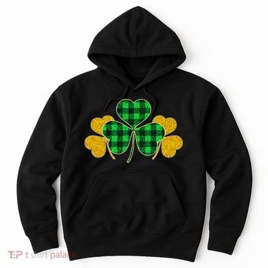 Buffalo Shamrock Plaid Irish Clovers Hoodie