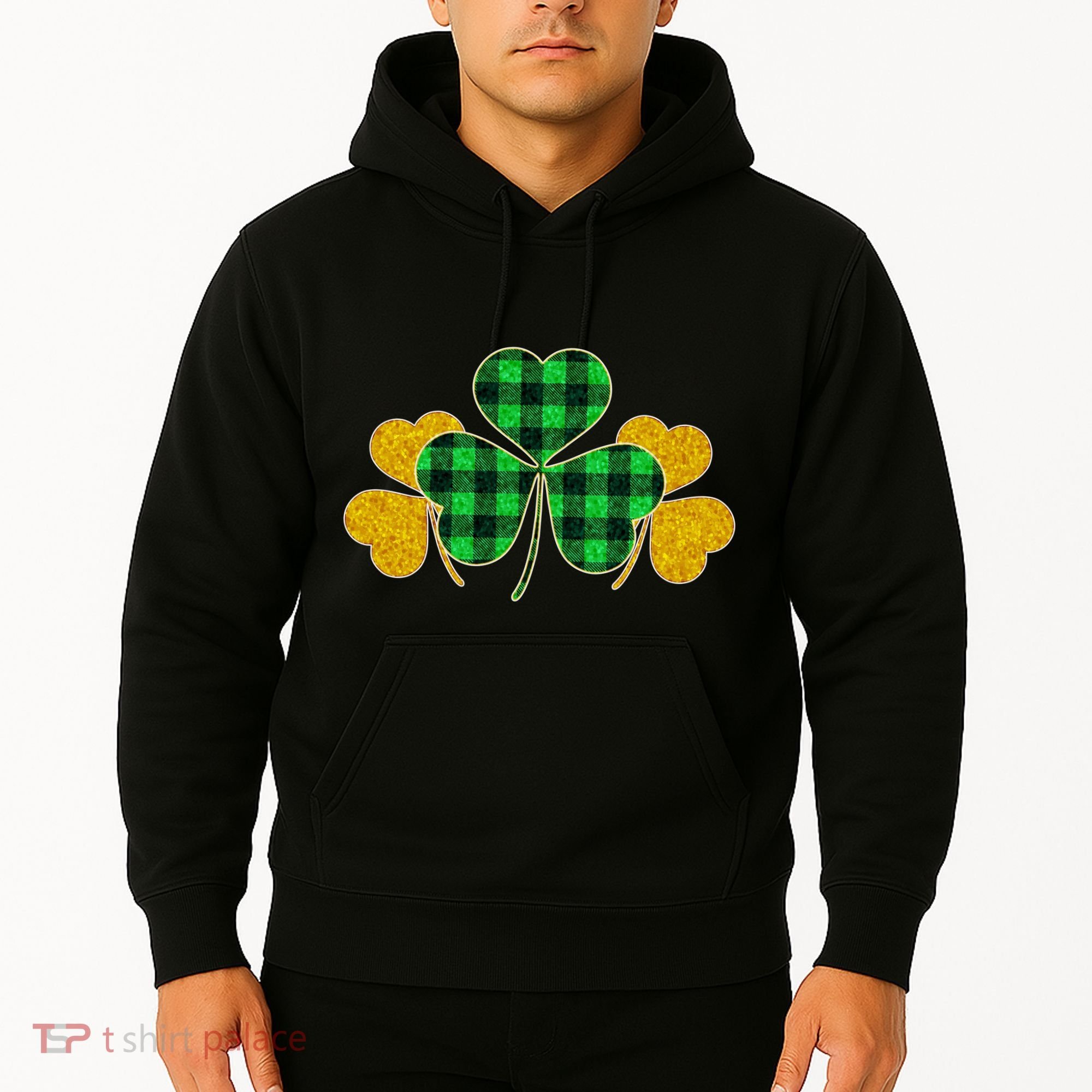 Buffalo Shamrock Plaid Irish Clovers Hoodie