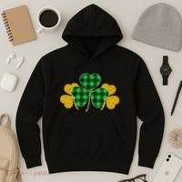 Buffalo Shamrock Plaid Irish Clovers Hoodie thumb 3