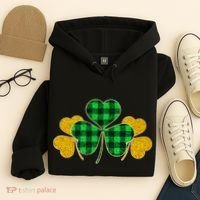 Buffalo Shamrock Plaid Irish Clovers Hoodie thumb 4