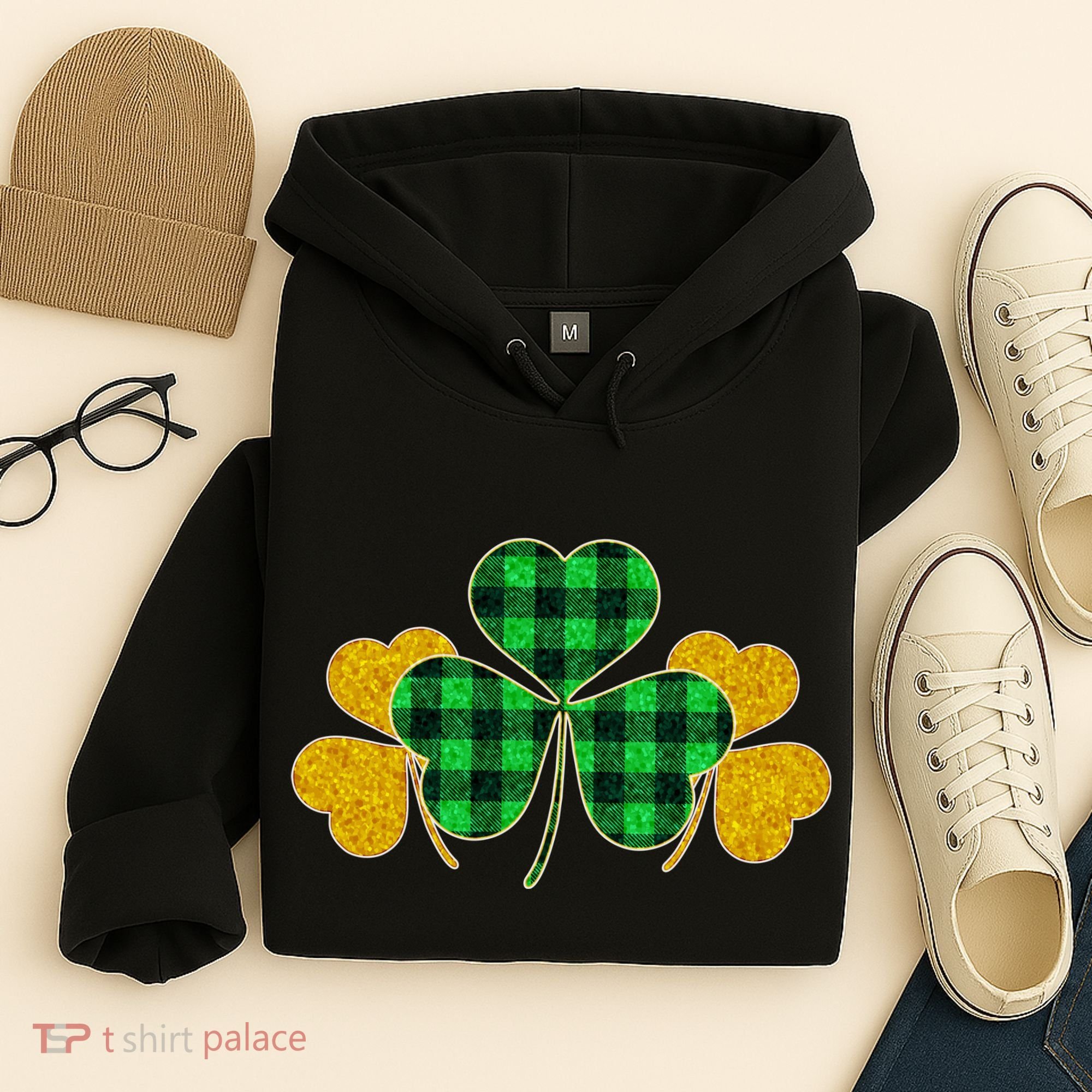 Buffalo Shamrock Plaid Irish Clovers Hoodie