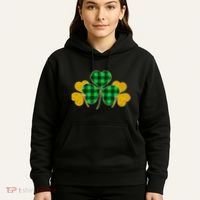 Buffalo Shamrock Plaid Irish Clovers Hoodie thumb 5