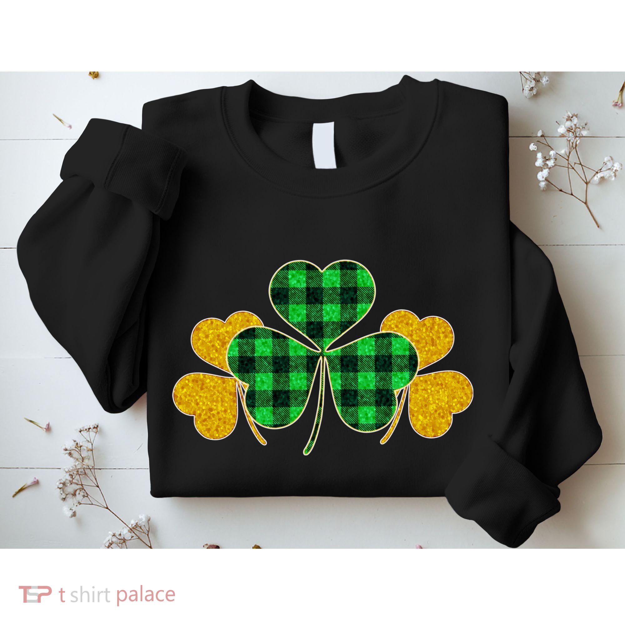 Buffalo Shamrock Plaid Irish Clovers Sweatshirt