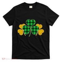 Buffalo Shamrock Plaid Irish Clovers T-Shirt thumb 0