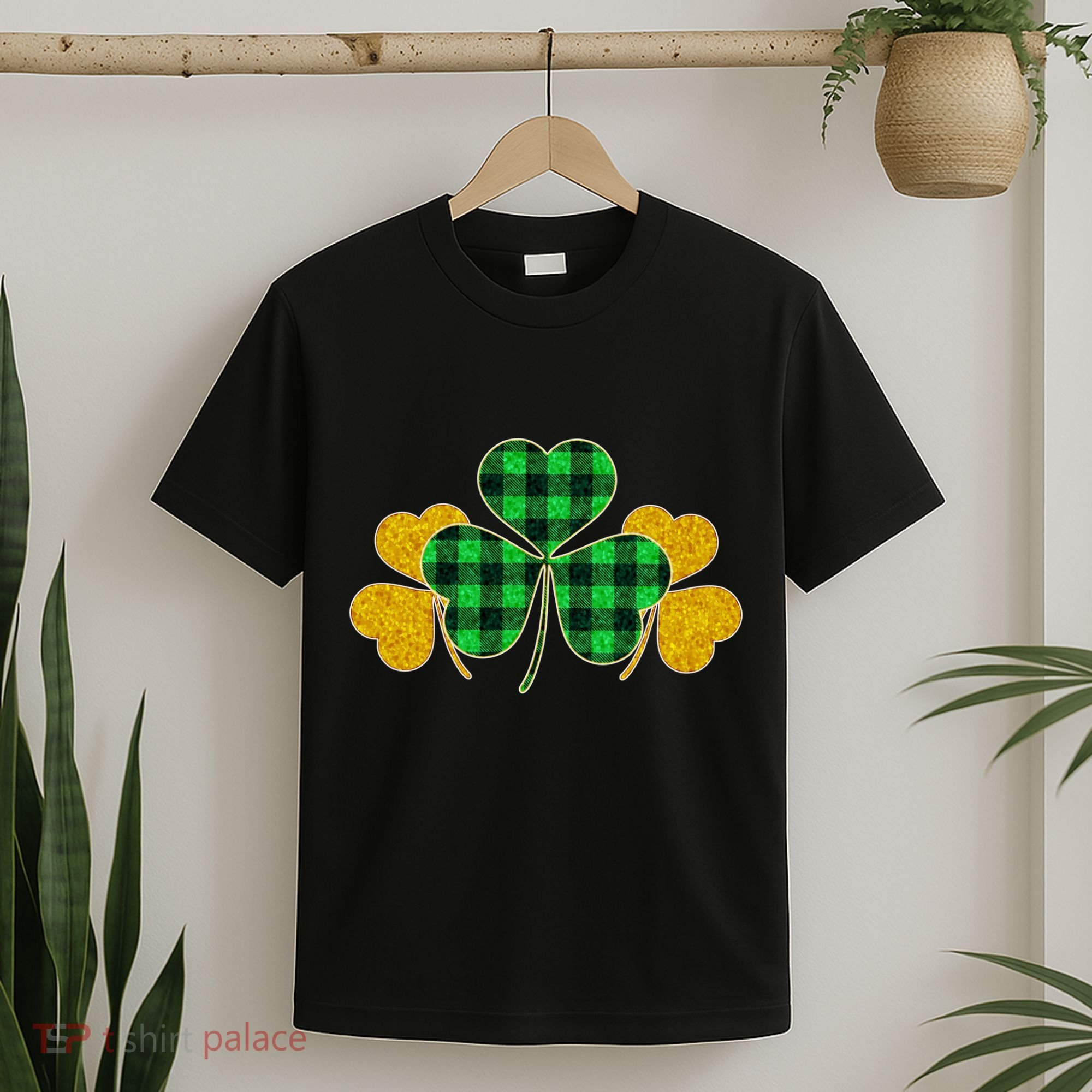 Buffalo Shamrock Plaid Irish Clovers T-Shirt