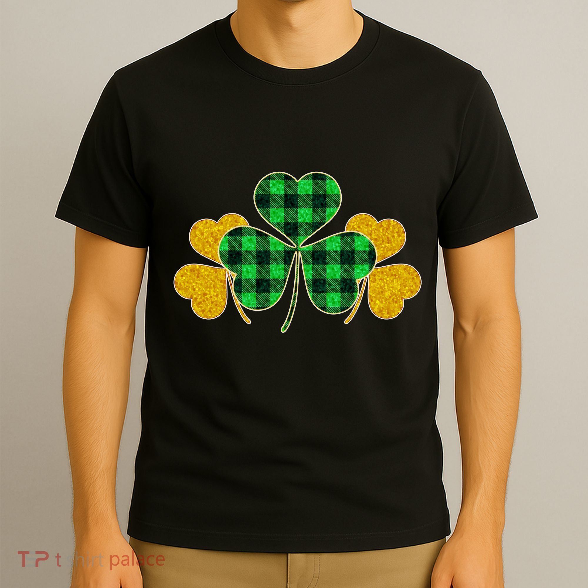 Buffalo Shamrock Plaid Irish Clovers T-Shirt