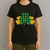 Buffalo Shamrock Plaid Irish Clovers T-Shirt thumb 4
