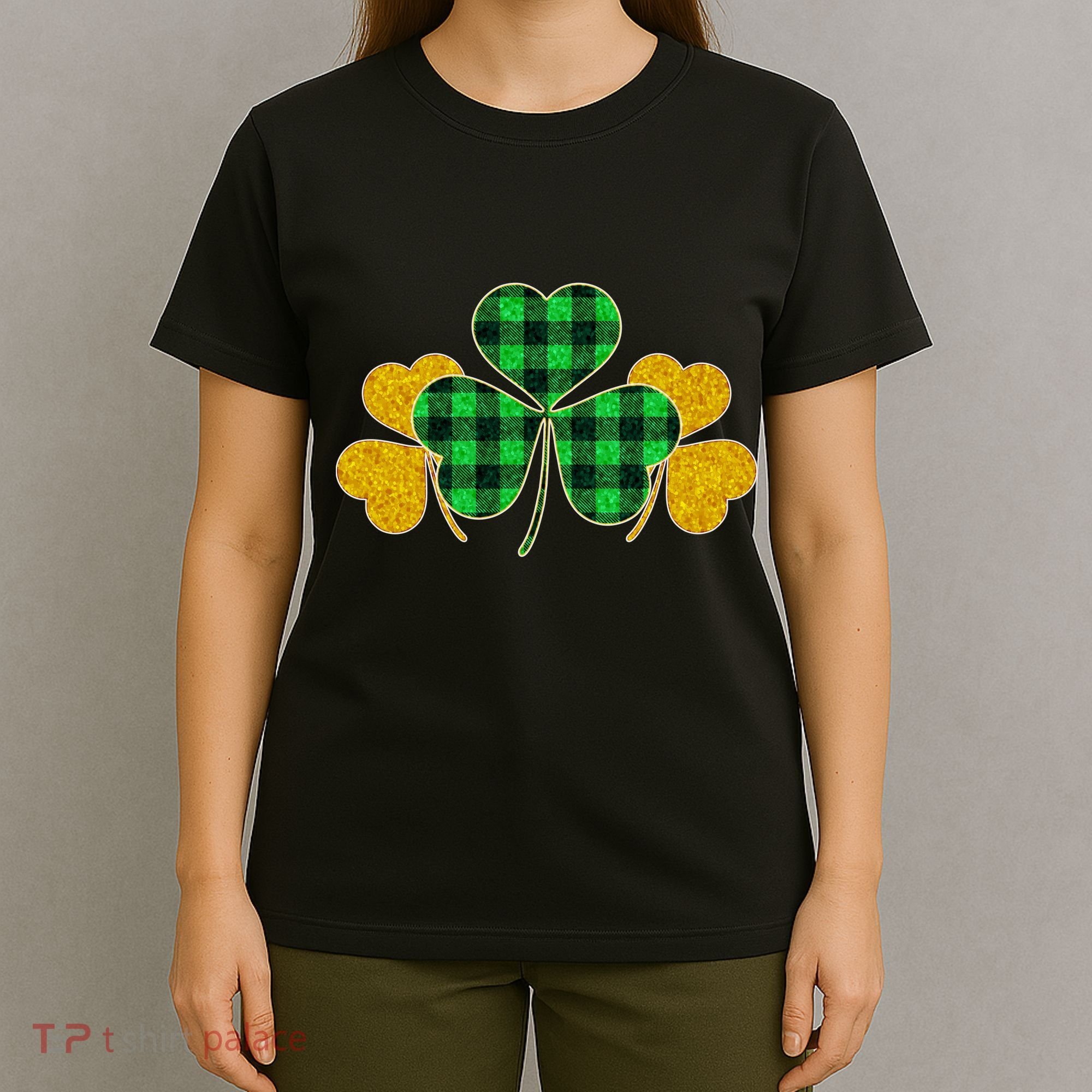 Buffalo Shamrock Plaid Irish Clovers T-Shirt