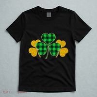Buffalo Shamrock Plaid Irish Clovers T-Shirt thumb 5