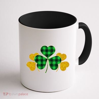 Buffalo Shamrock Plaid Irish Clovers Coffee Mug back