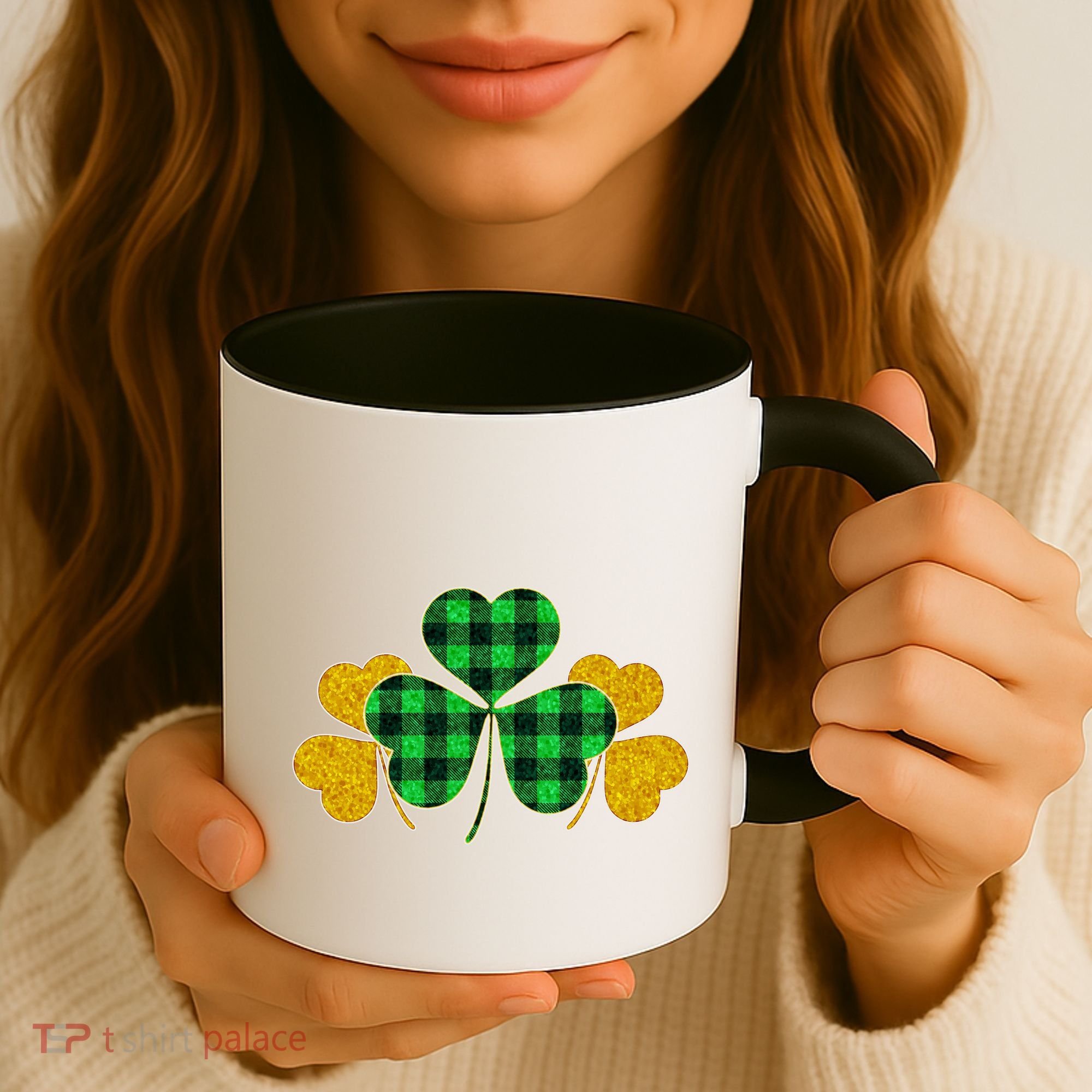 Buffalo Shamrock Plaid Irish Clovers Coffee Mug