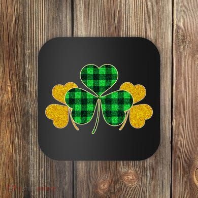 Buffalo Shamrock Plaid Irish Clovers Coaster