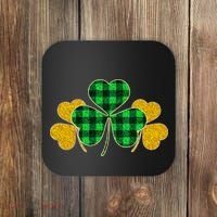 Buffalo Shamrock Plaid Irish Clovers Coaster thumb 0