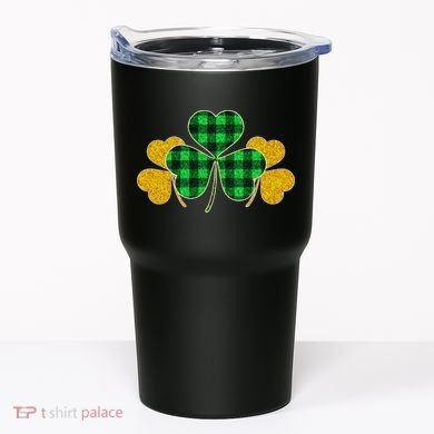 Buffalo Shamrock Plaid Irish Clovers Tumbler