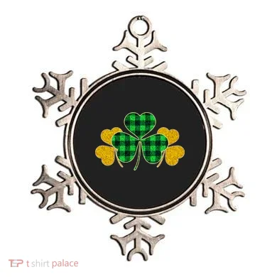 Buffalo Shamrock Plaid Irish Clovers Ornament