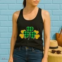 Buffalo Shamrock Plaid Irish Clovers Women's Tank Top thumb 2