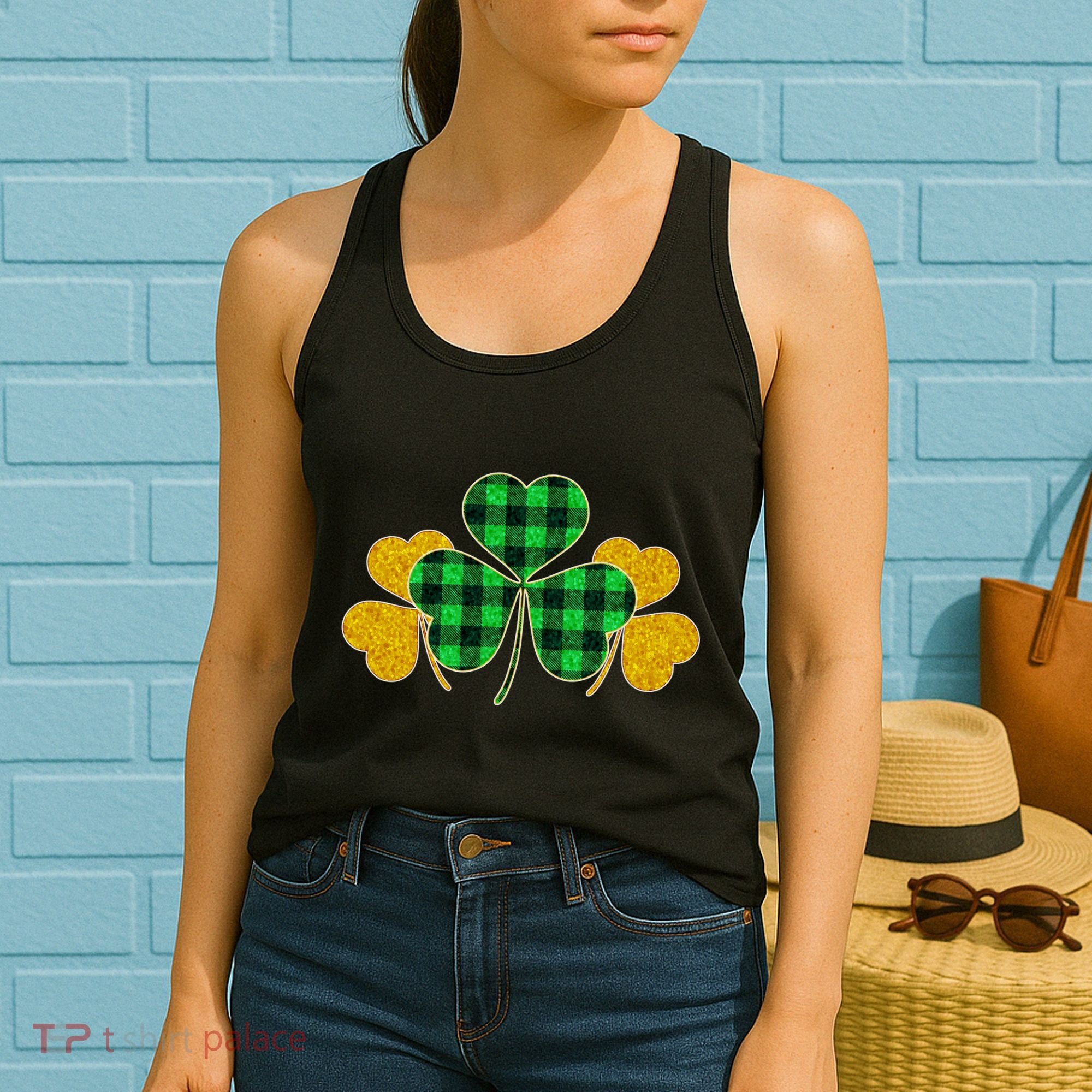 Buffalo Shamrock Plaid Irish Clovers Women's Tank Top