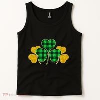 Buffalo Shamrock Plaid Irish Clovers Tank Top thumb 2