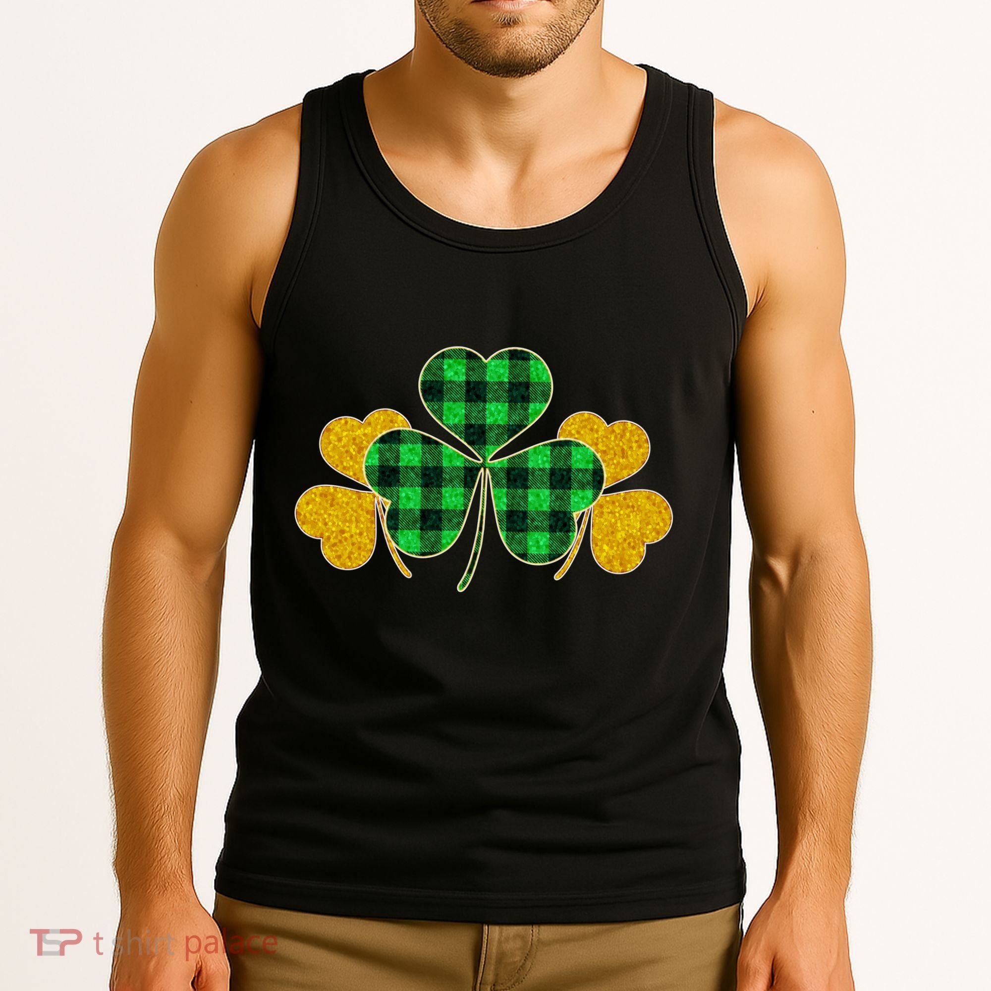 Buffalo Shamrock Plaid Irish Clovers Tank Top