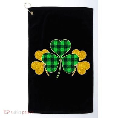 Buffalo Shamrock Plaid Irish Clovers Golf Towel