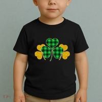 Buffalo Shamrock Plaid Irish Clovers Toddler T-Shirt thumb 2