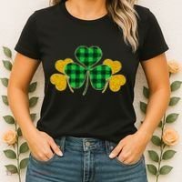Buffalo Shamrock Plaid Irish Clovers Women's T-Shirt thumb 2
