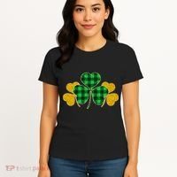 Buffalo Shamrock Plaid Irish Clovers Women's T-Shirt thumb 4