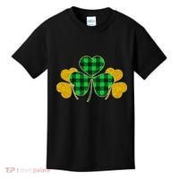 Buffalo Shamrock Plaid Irish Clovers Kids T-Shirt thumb 0