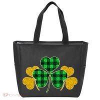 Buffalo Shamrock Plaid Irish Clovers Tote Bag thumb 0