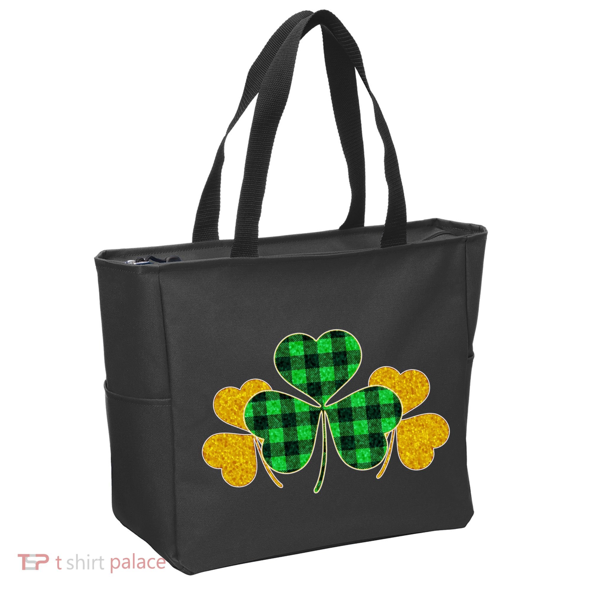 Buffalo Shamrock Plaid Irish Clovers Tote Bag