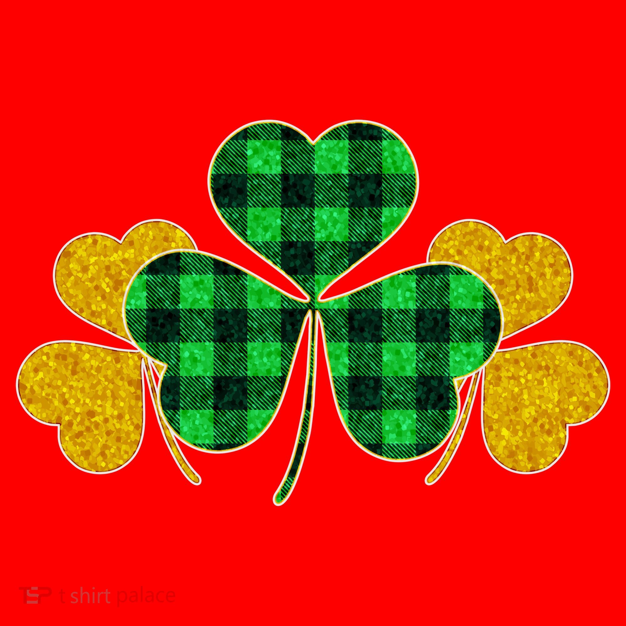 Buffalo Shamrock Plaid Irish Clovers Santa Hat
