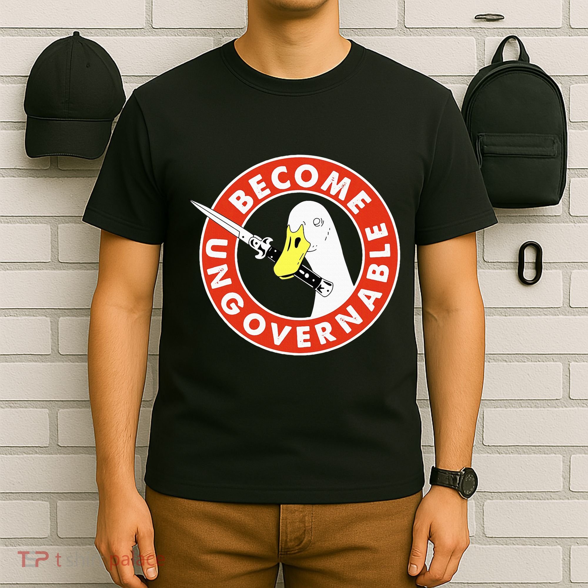 Become Ungovernable Goose Knife Funny Quote T-Shirt