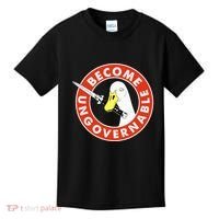 Become Ungovernable Goose Knife Funny Quote Kids T-Shirt thumb 0