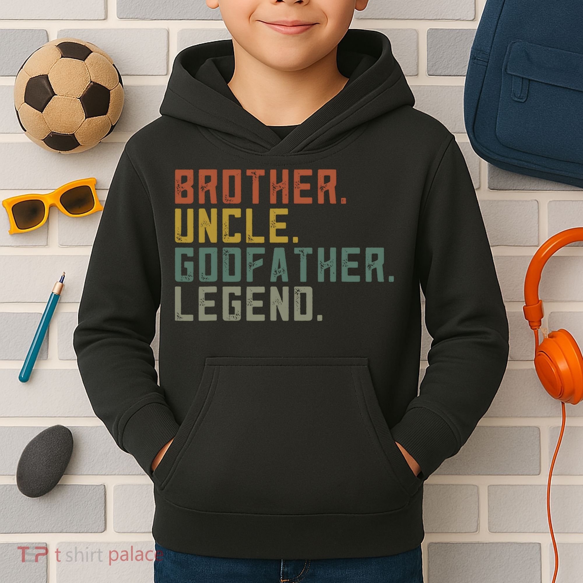 Brother Uncle Godfather Legend Fun Best Funny Uncle Kids Hoodie
