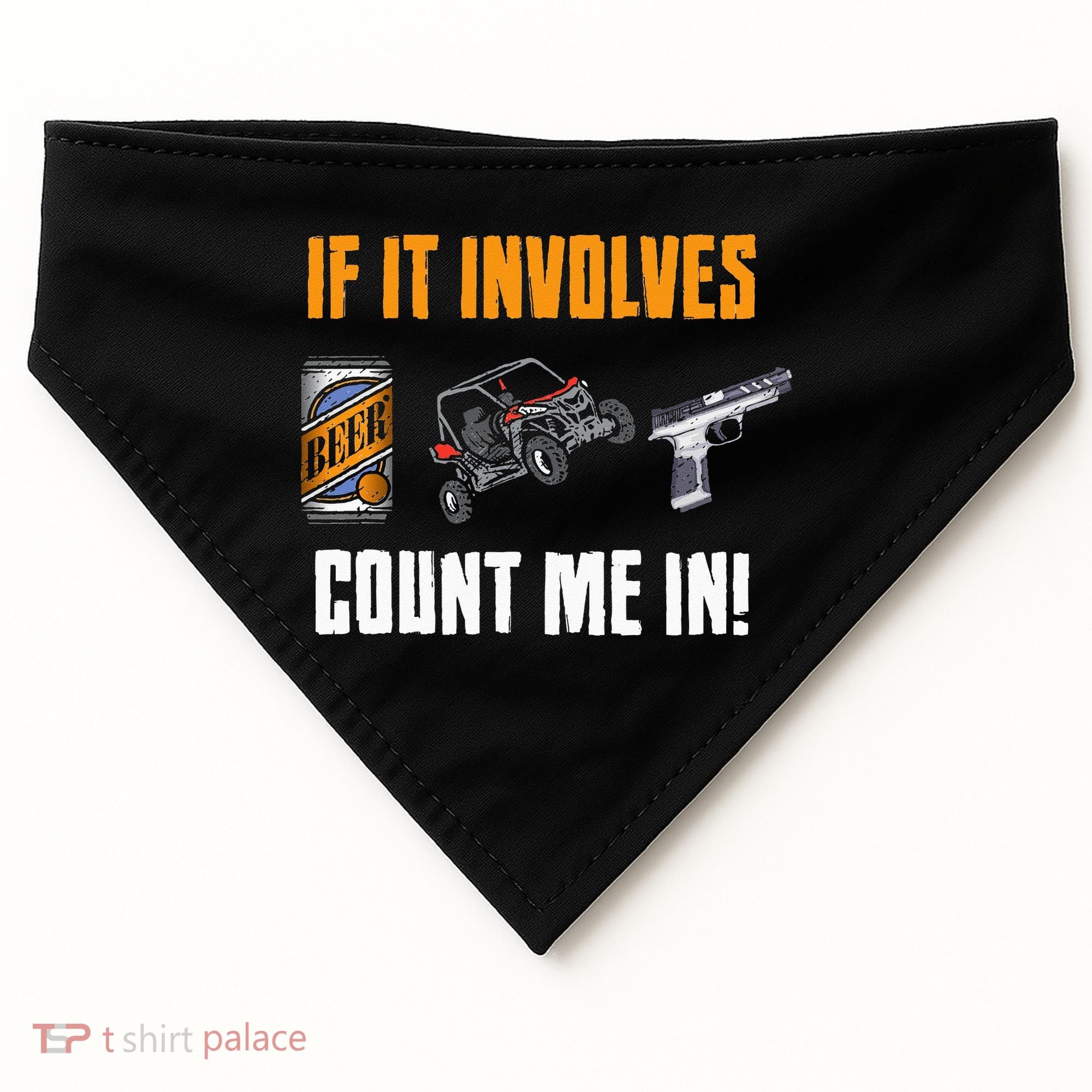 Beer UTV Guns Lover Four Wheeler Quad OffRoading SxS ATV USA-Made Doggie Bandana