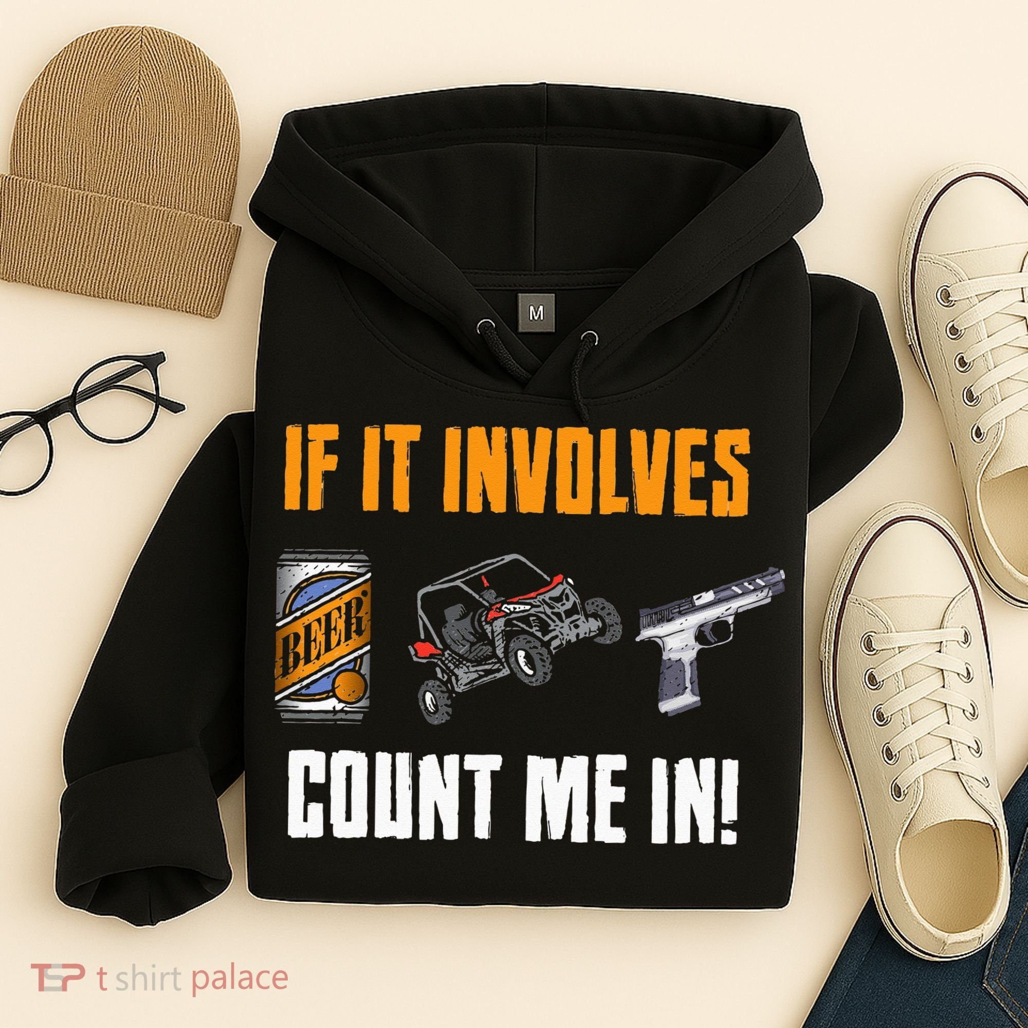 Beer UTV Guns Lover Four Wheeler Quad OffRoading SxS ATV Hoodie