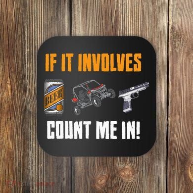 Beer UTV Guns Lover Four Wheeler Quad OffRoading SxS ATV Coaster