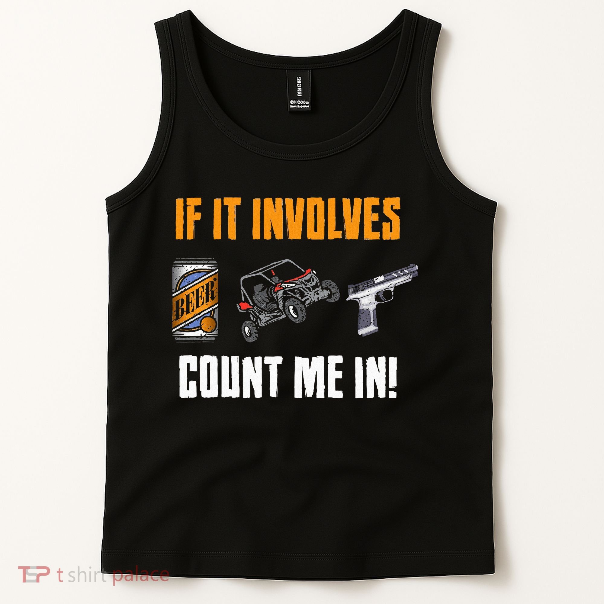 Beer UTV Guns Lover Four Wheeler Quad OffRoading SxS ATV Tank Top