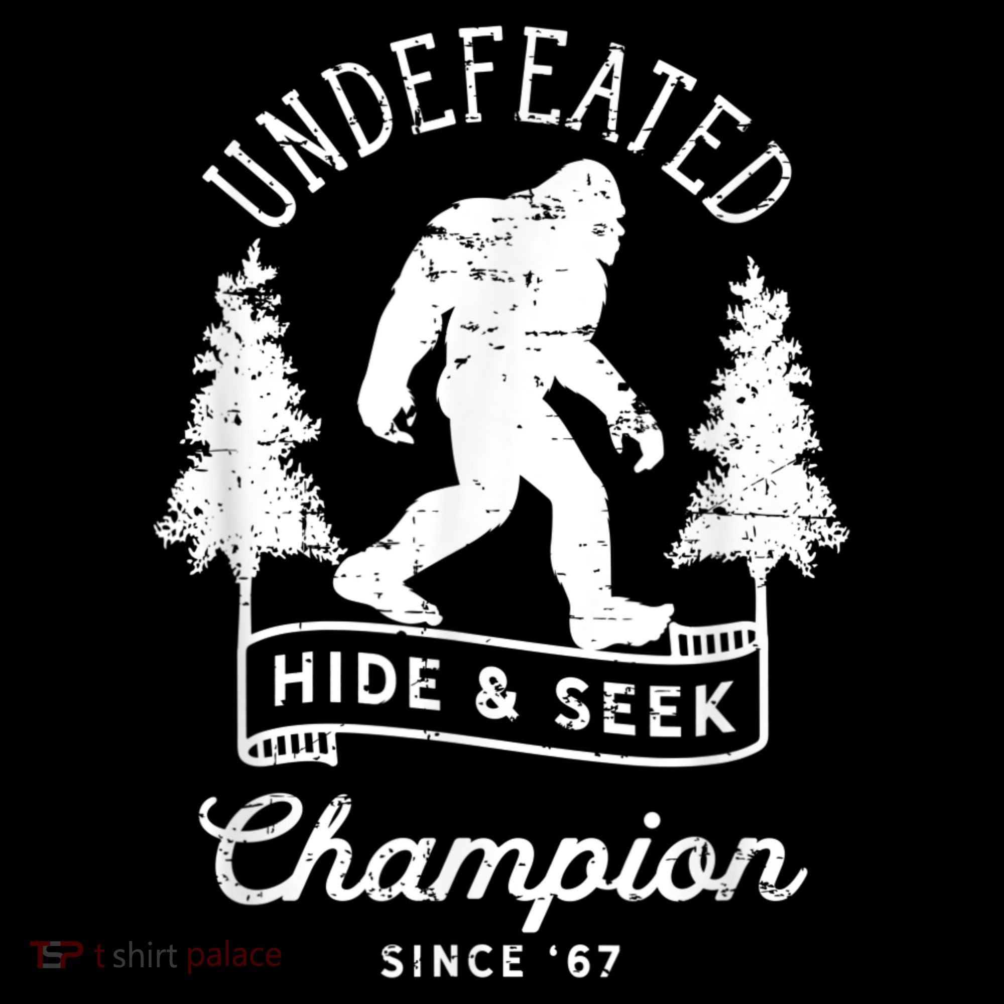 Bigfoot Undefeated Hide And Seek Champion Distressed Women's Hoodie
