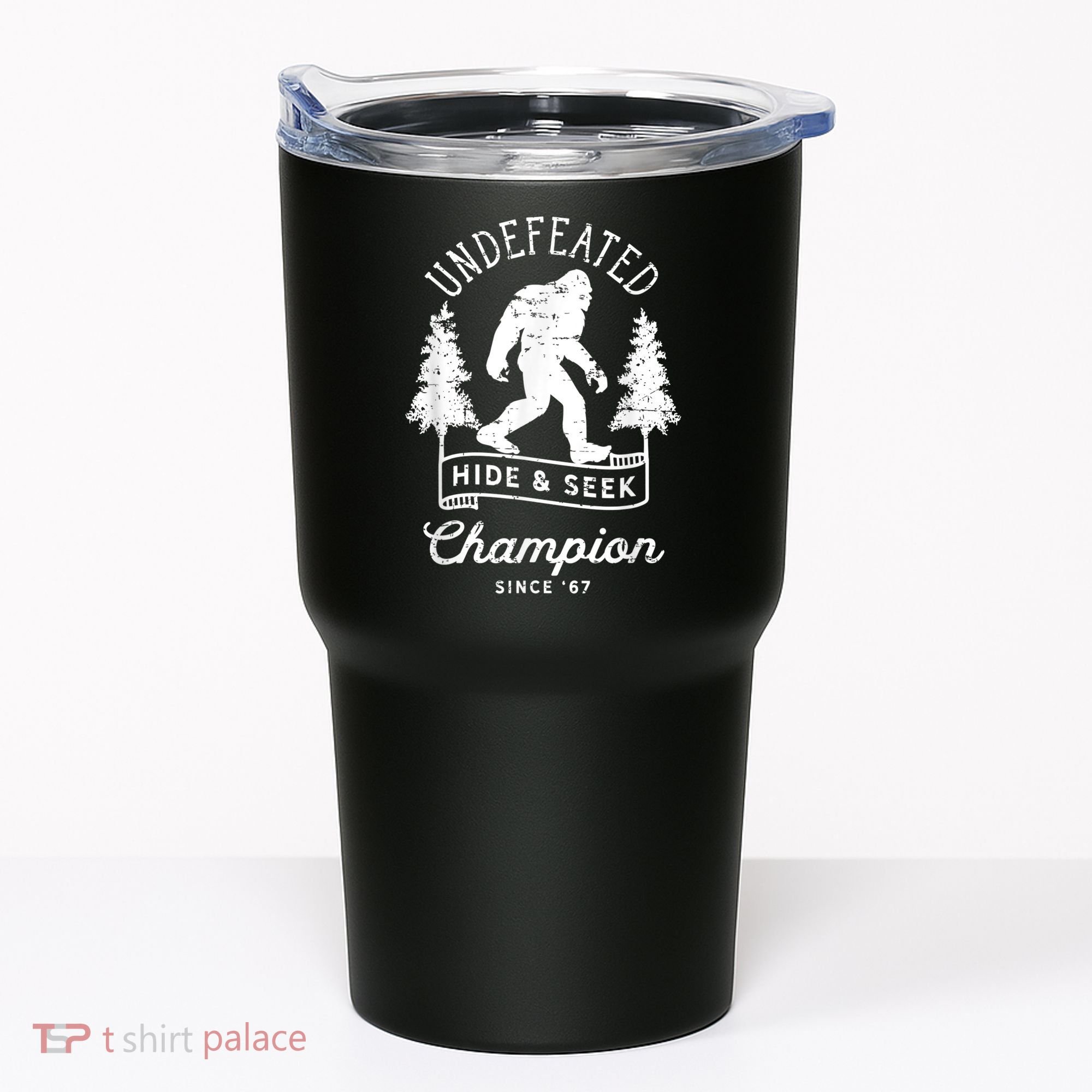 Bigfoot Undefeated Hide And Seek Champion Distressed Tumbler