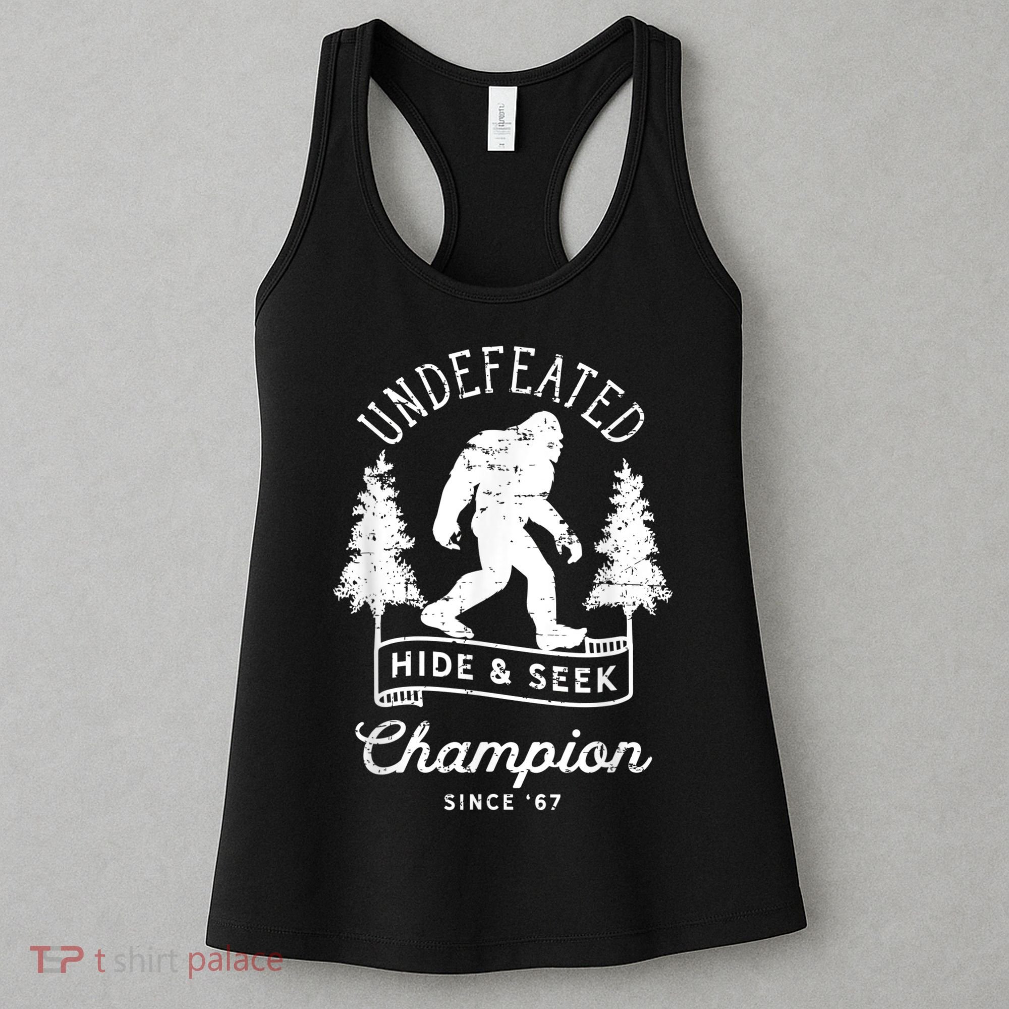 Bigfoot Undefeated Hide And Seek Champion Distressed Women's Tank Top