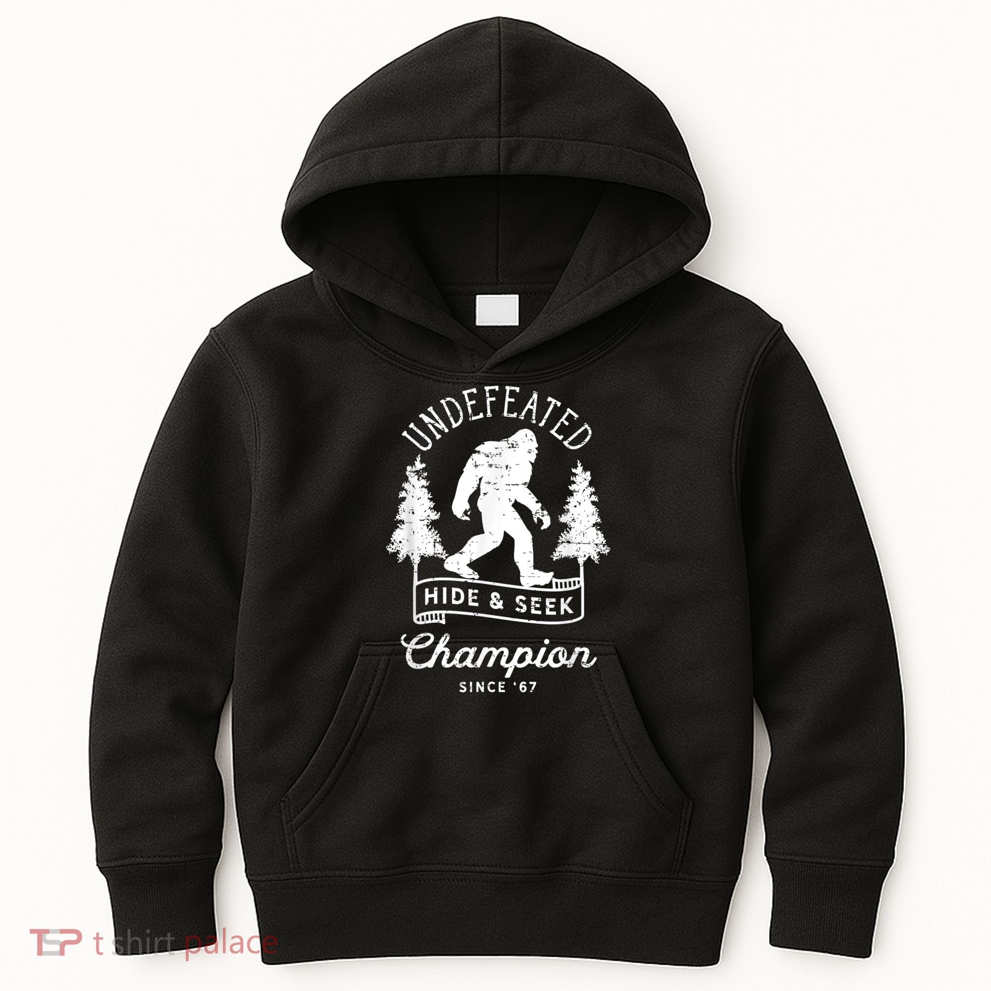 Bigfoot Undefeated Hide And Seek Champion Distressed Kids Hoodie