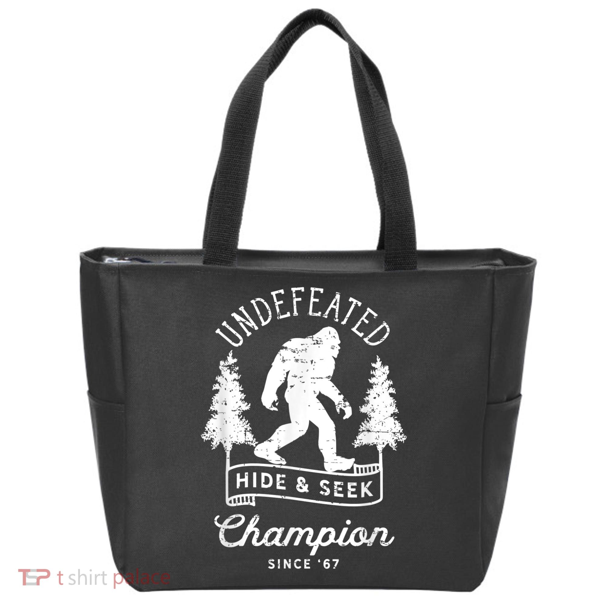 Bigfoot Undefeated Hide And Seek Champion Distressed Tote Bag