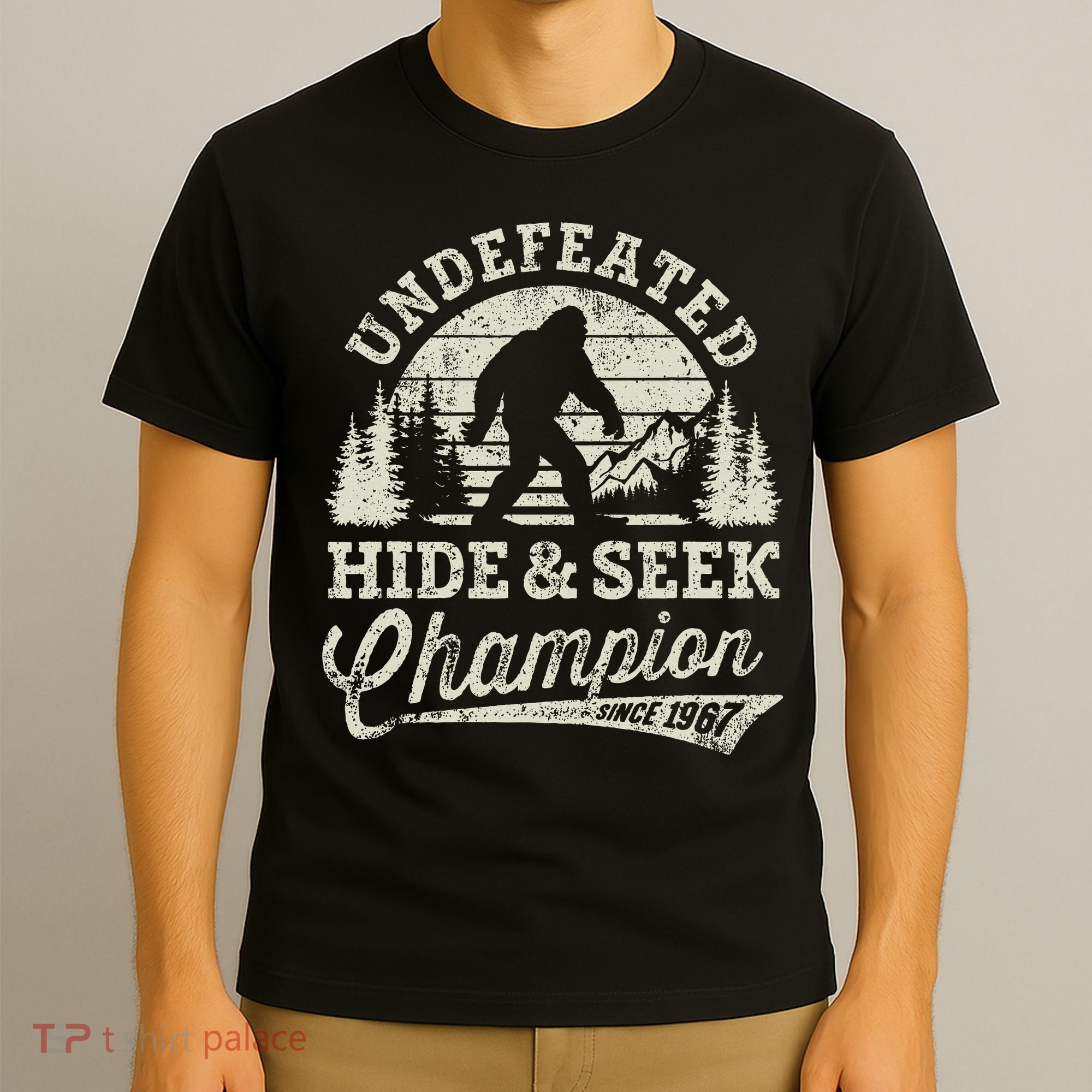 Bigfoot Undefeated Hide And Seek Champion Vintage T-Shirt