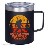 Bigfoot Undefeated Hide And Seek Champion Distressed Sunset 12oz Stainless Steel Coffee Mug thumb 0